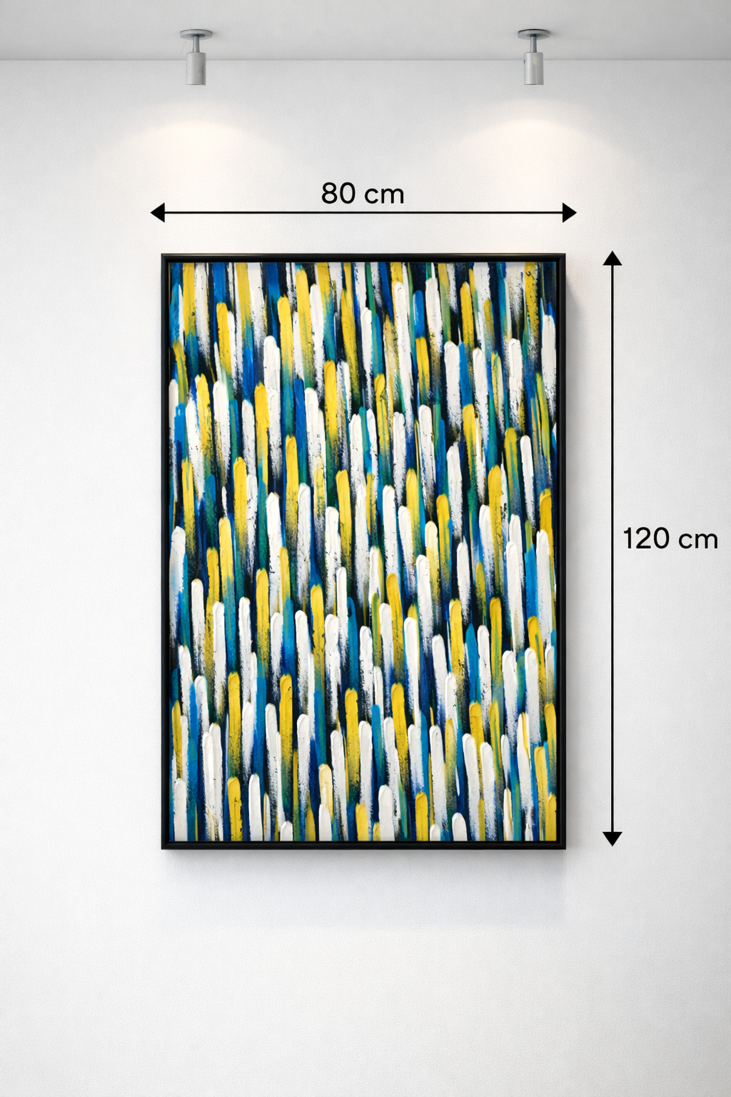 Tableau Artistique Contemporain – Art Abstrait Texturé Bleu & Or