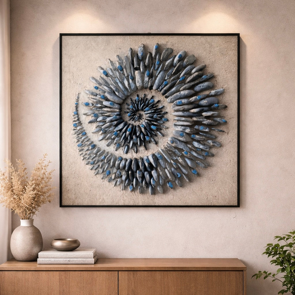 Tableau Spirale Océane – Tableau Sculptural 3D