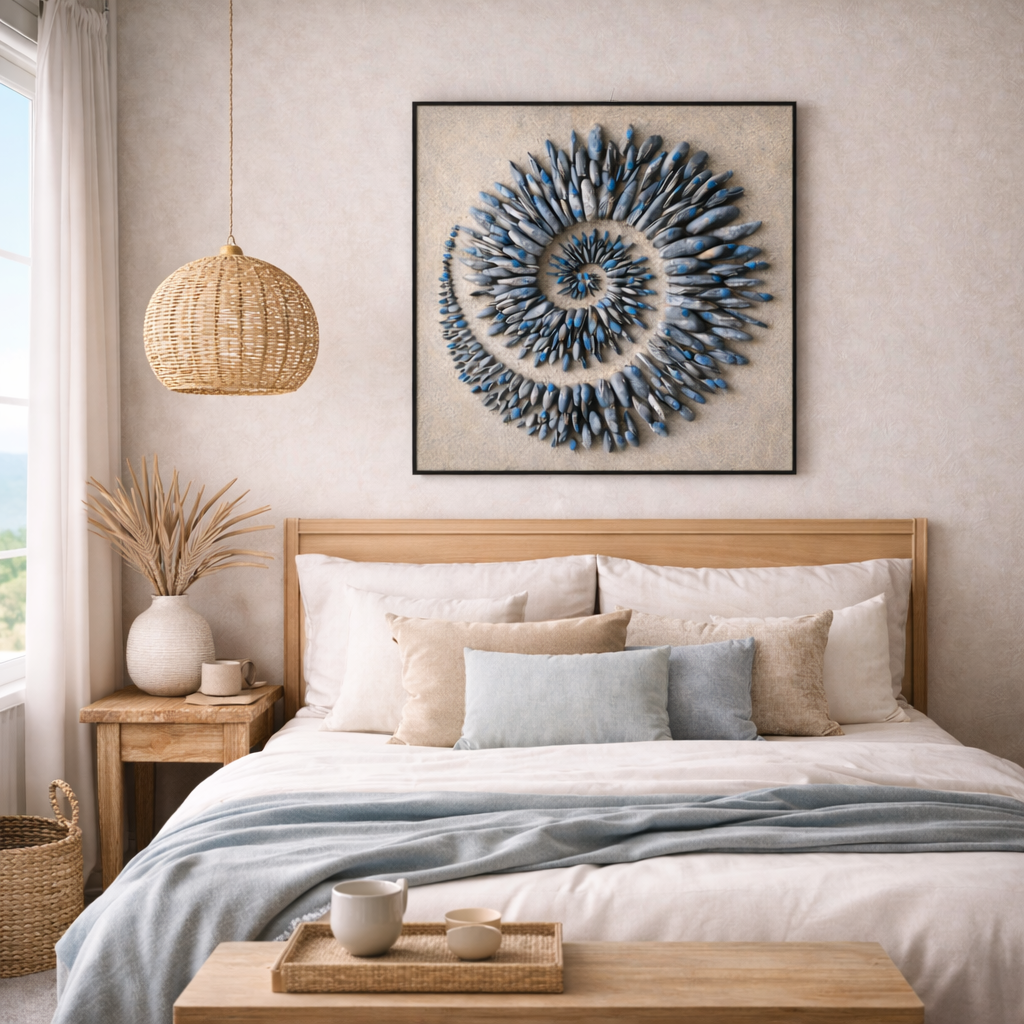 Tableau Spirale Océane – Tableau Sculptural 3D