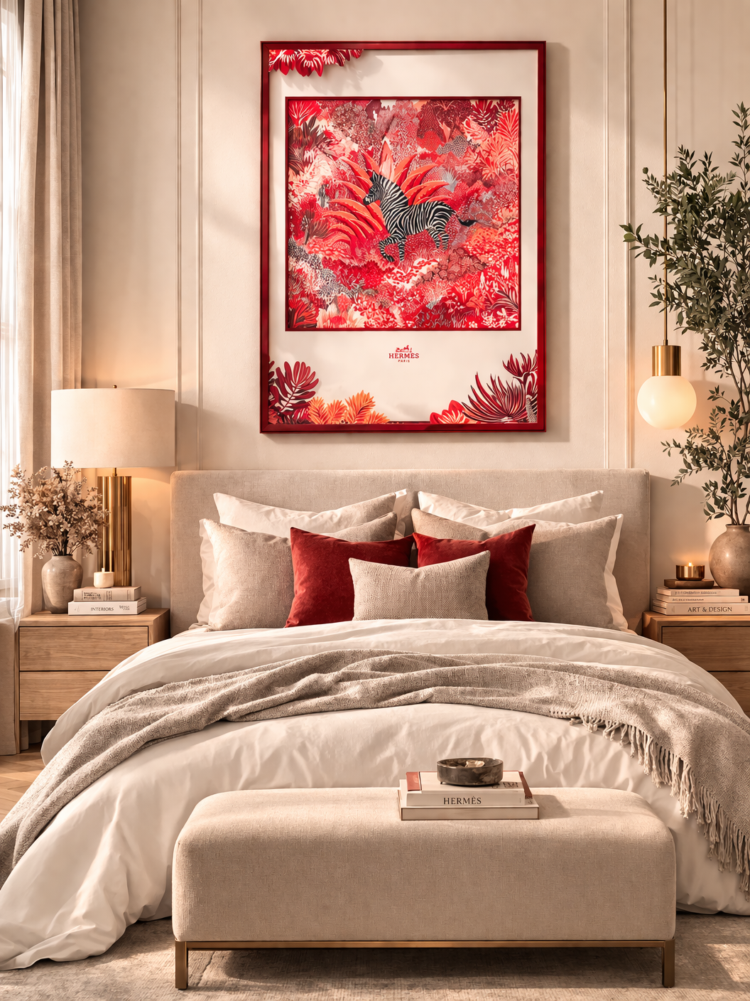 Tableau Zebra Jungle Rouge