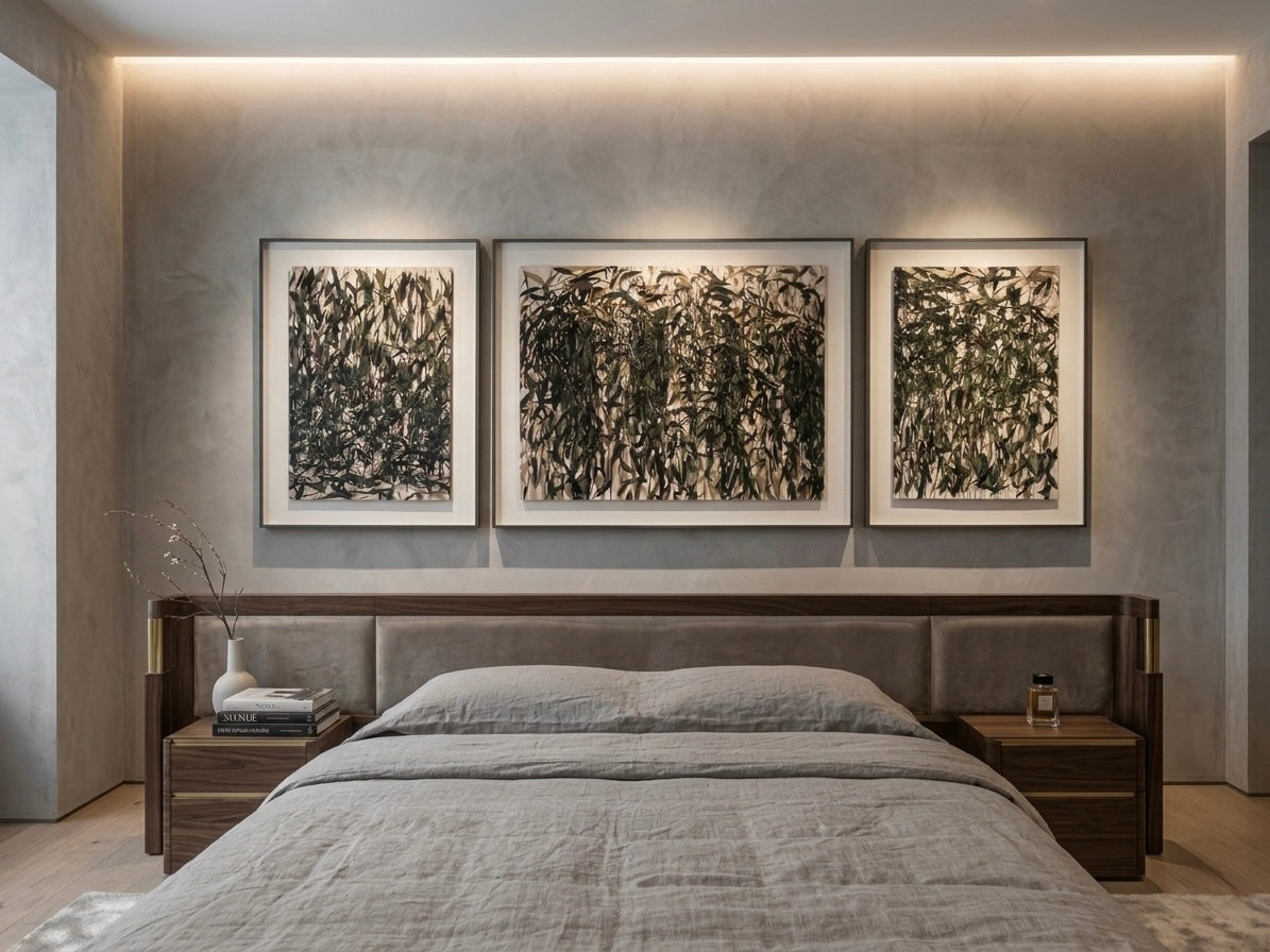 Tableau Triptyque Abstrait Élégance Nature