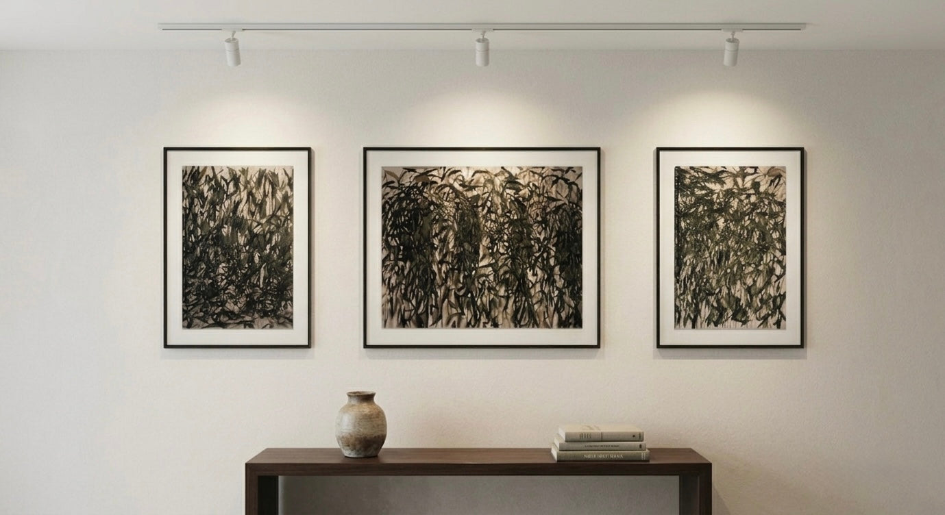 Tableau Triptyque Abstrait Élégance Nature