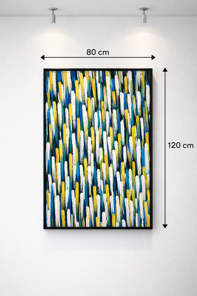 Tableau Artistique Contemporain  – Art Abstrait Texturé Bleu & Or