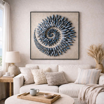 Tableau Spirale Océane – Tableau Sculptural 3D