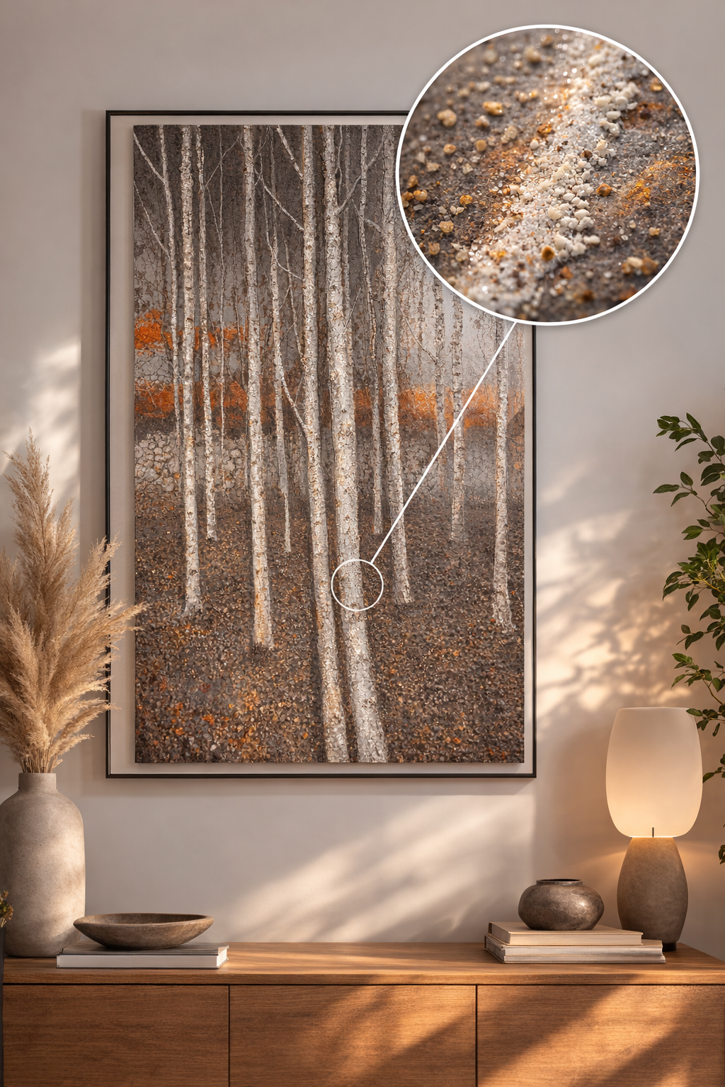 Tableau Forêt Argentée