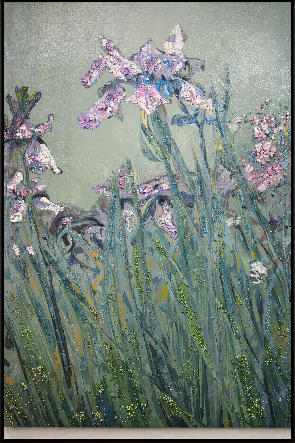 Tableau Abstrait Floral Texturé – Iris Artistiques