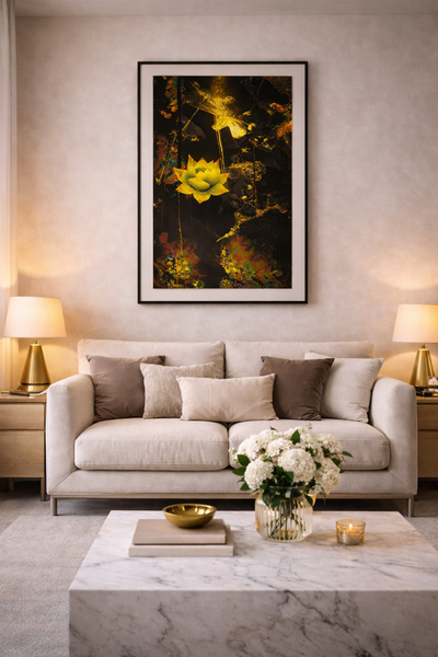 Tableau Lotus Doré