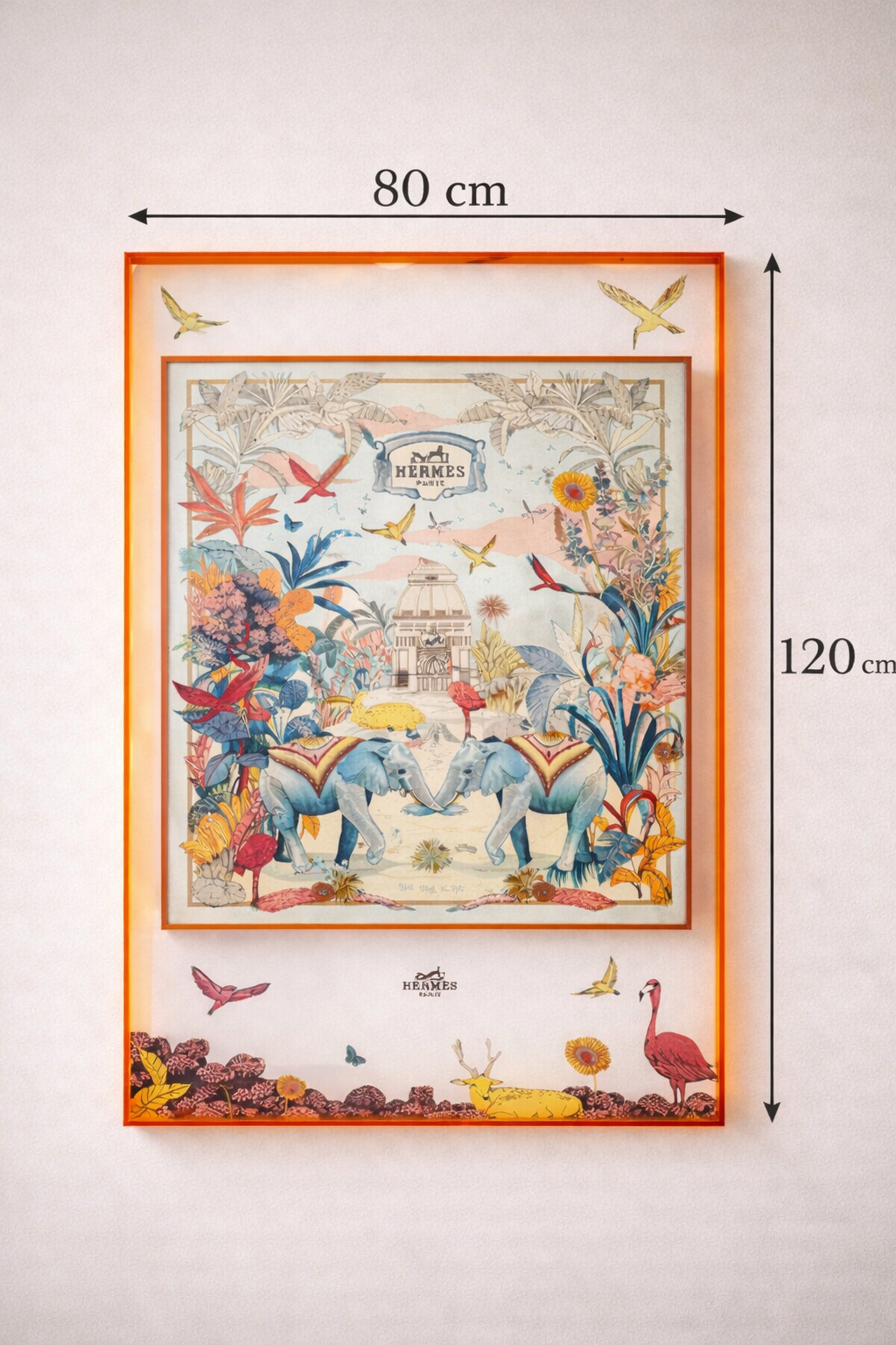 Tableau Illustration tropicale élégante avec cadre orange design