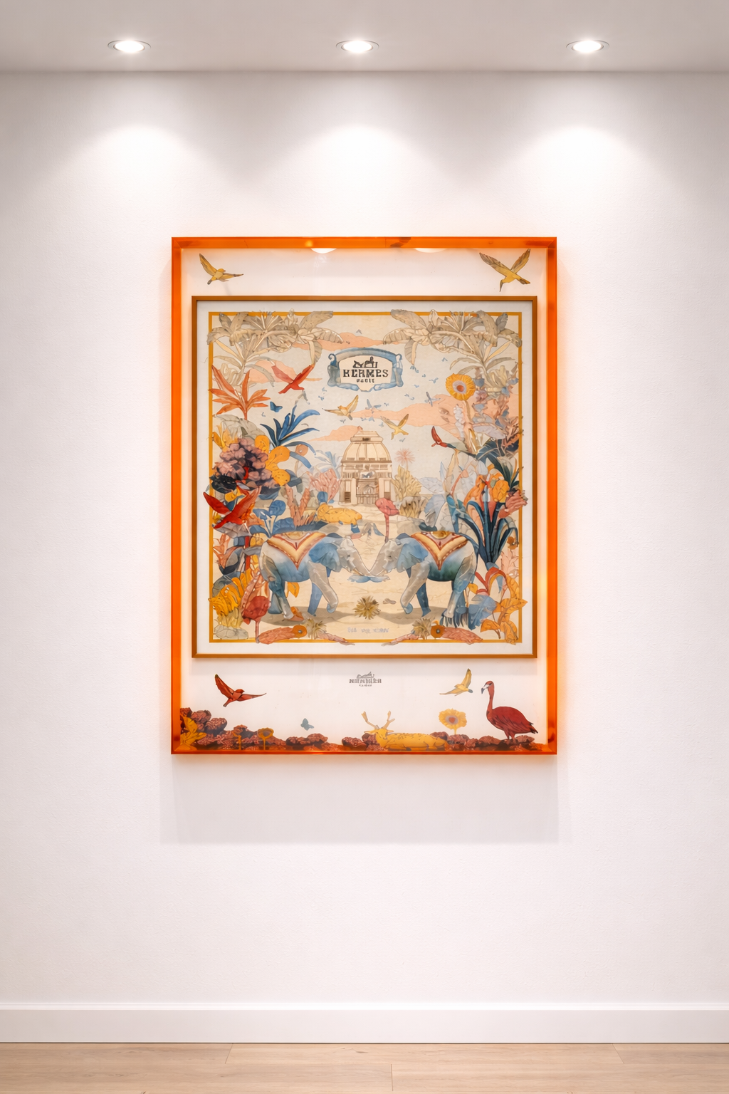 Tableau Illustration tropicale élégante avec cadre orange design