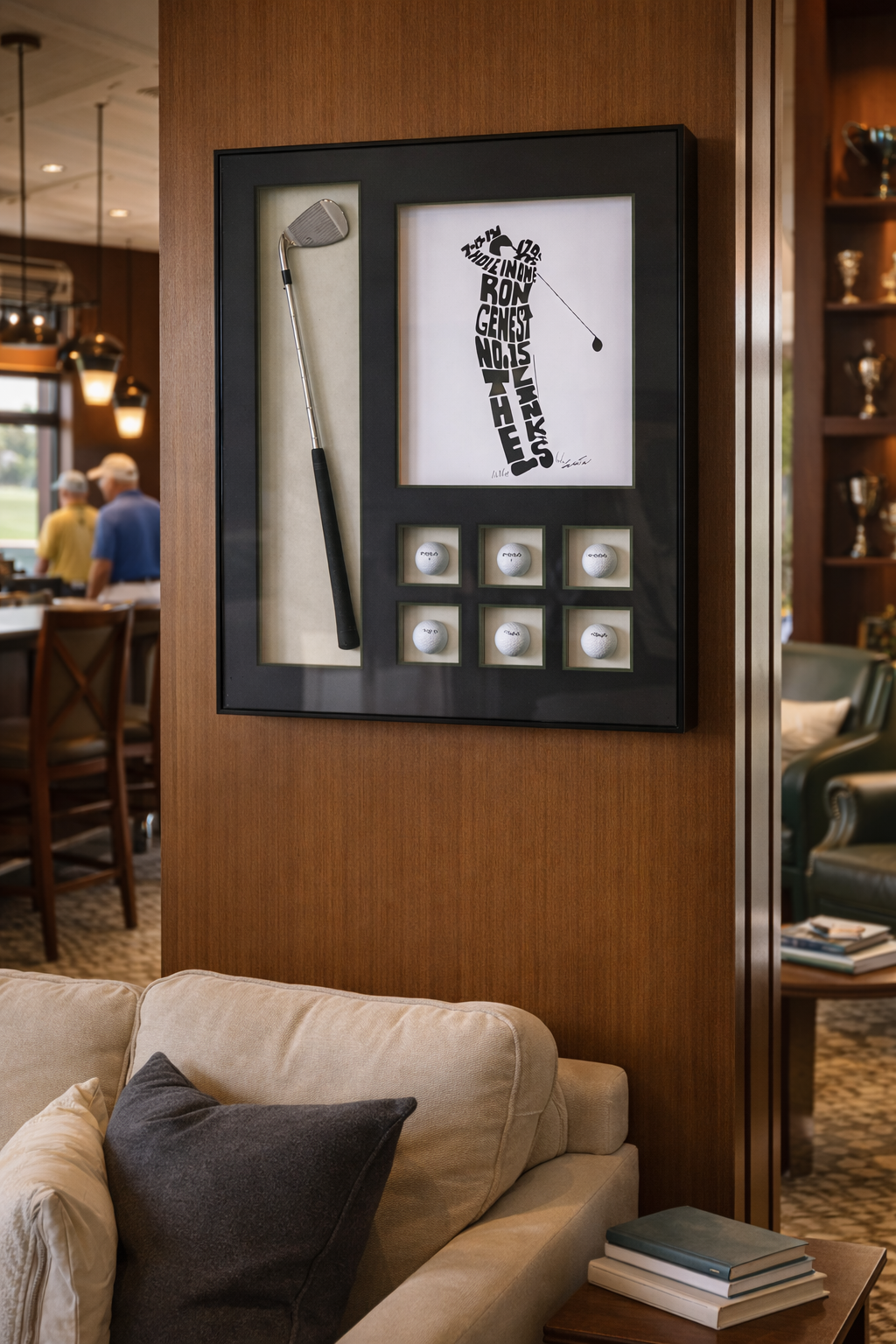 Tableau Golf Design 3D – Club & Balles de Golf Encadrés