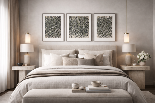 Tableau Triptyque Abstrait Élégance Nature