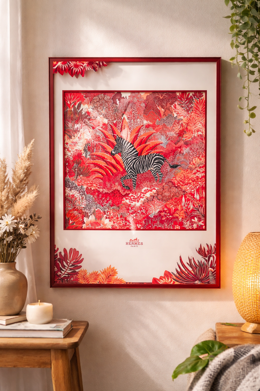 Tableau Zebra Jungle Rouge