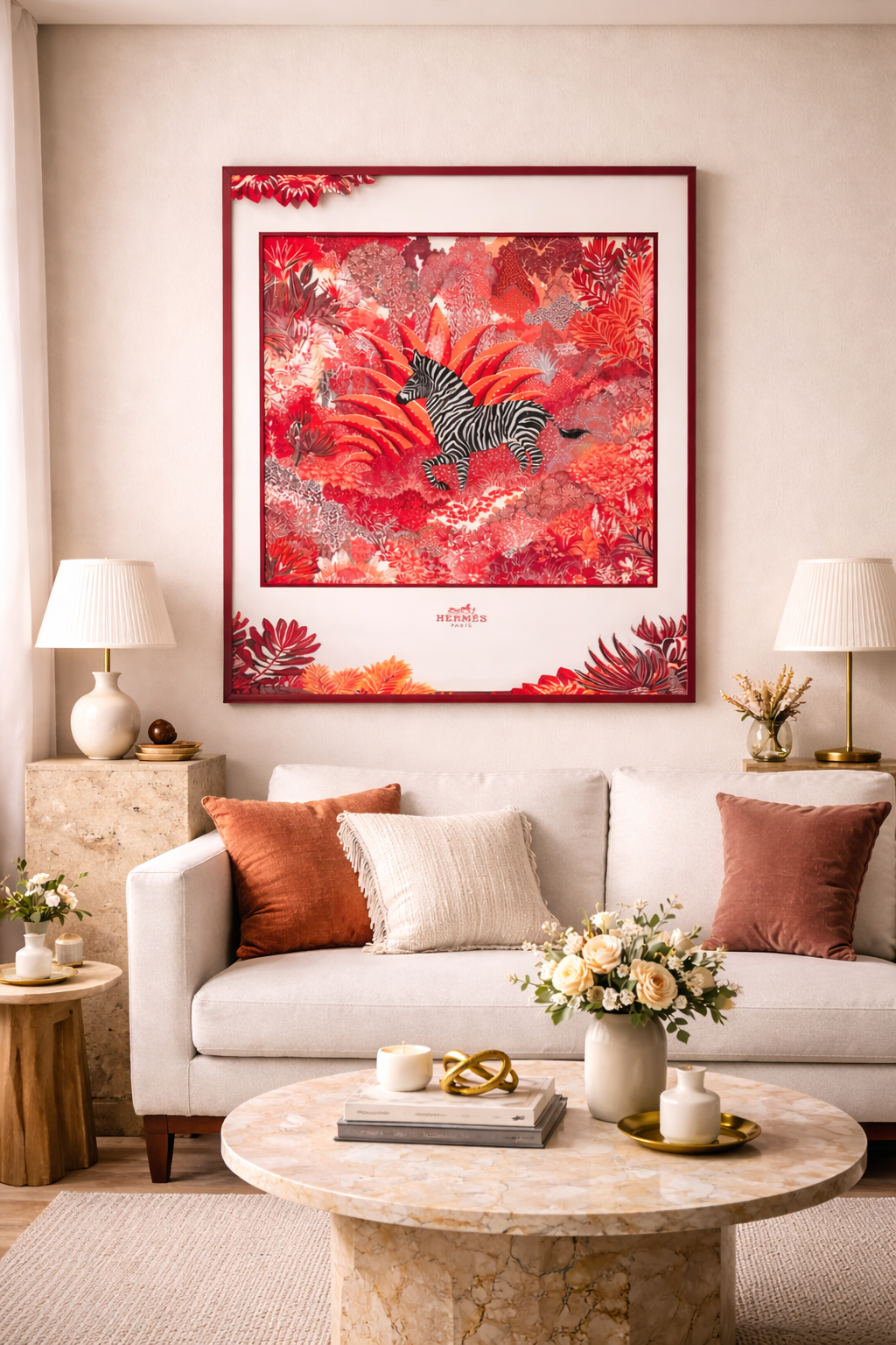 Tableau Zebra Jungle Rouge