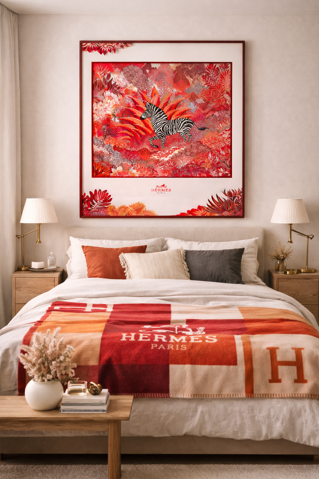 Tableau Zebra Jungle Rouge