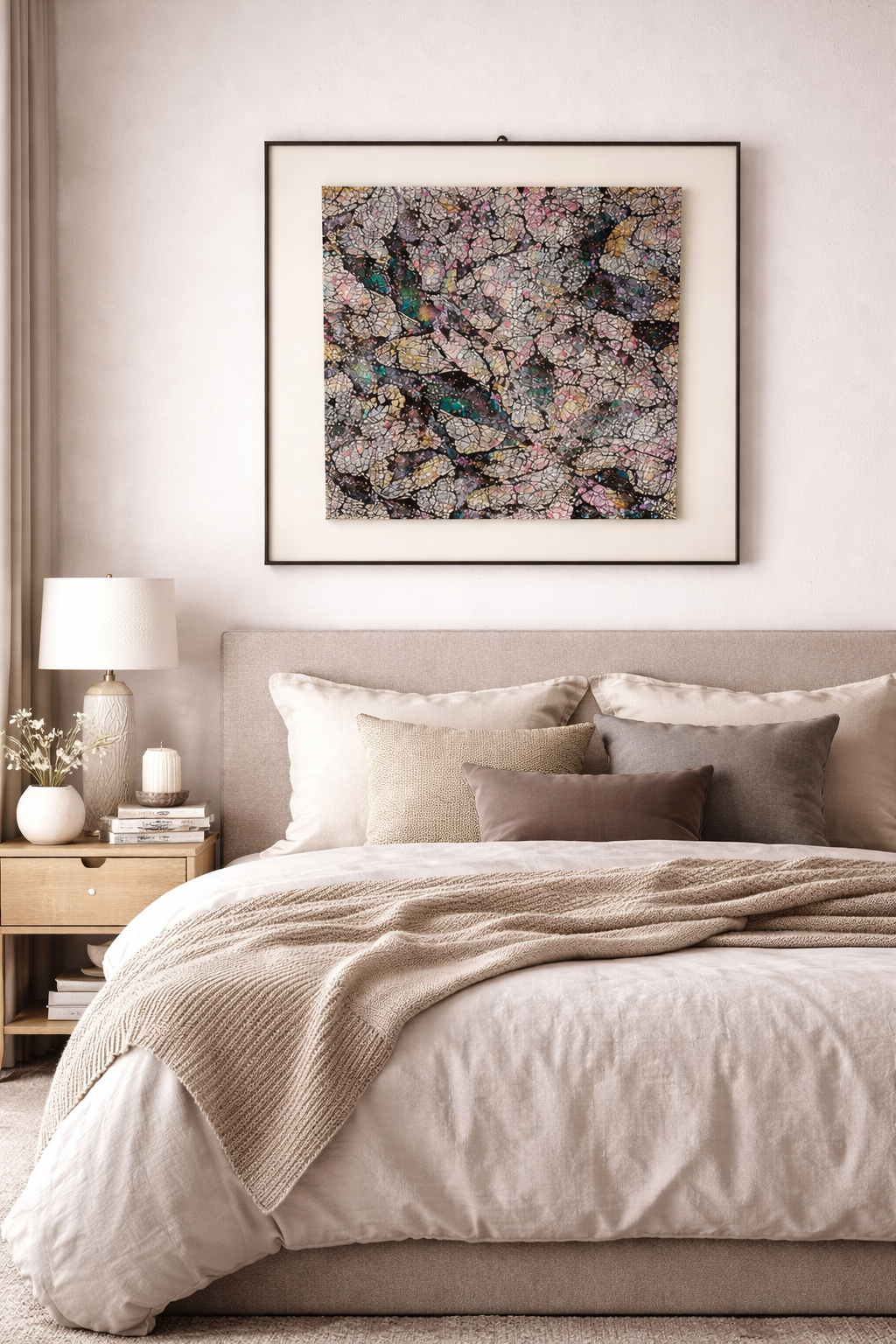 Tableau Abstrait Texturé – Éclats Minéraux Multicolores