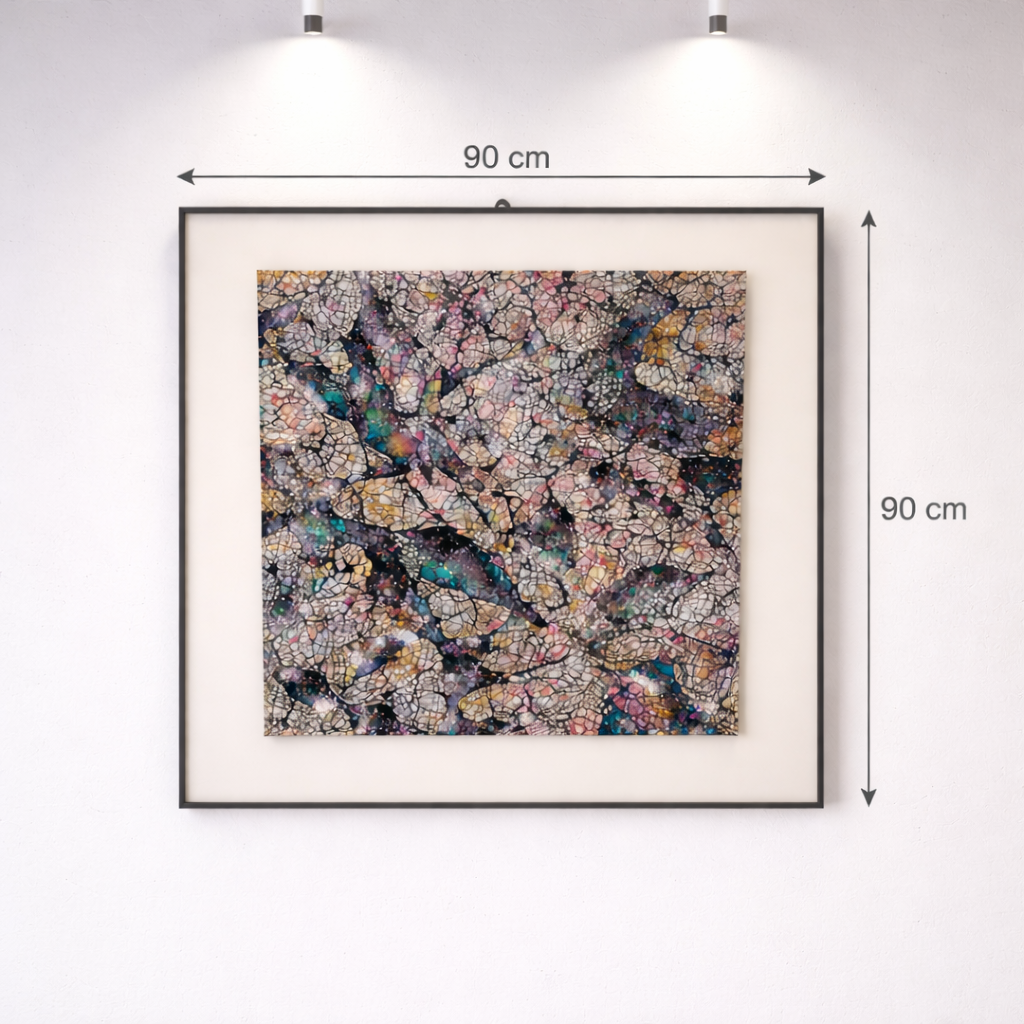 Tableau Abstrait Texturé – Éclats Minéraux Multicolores