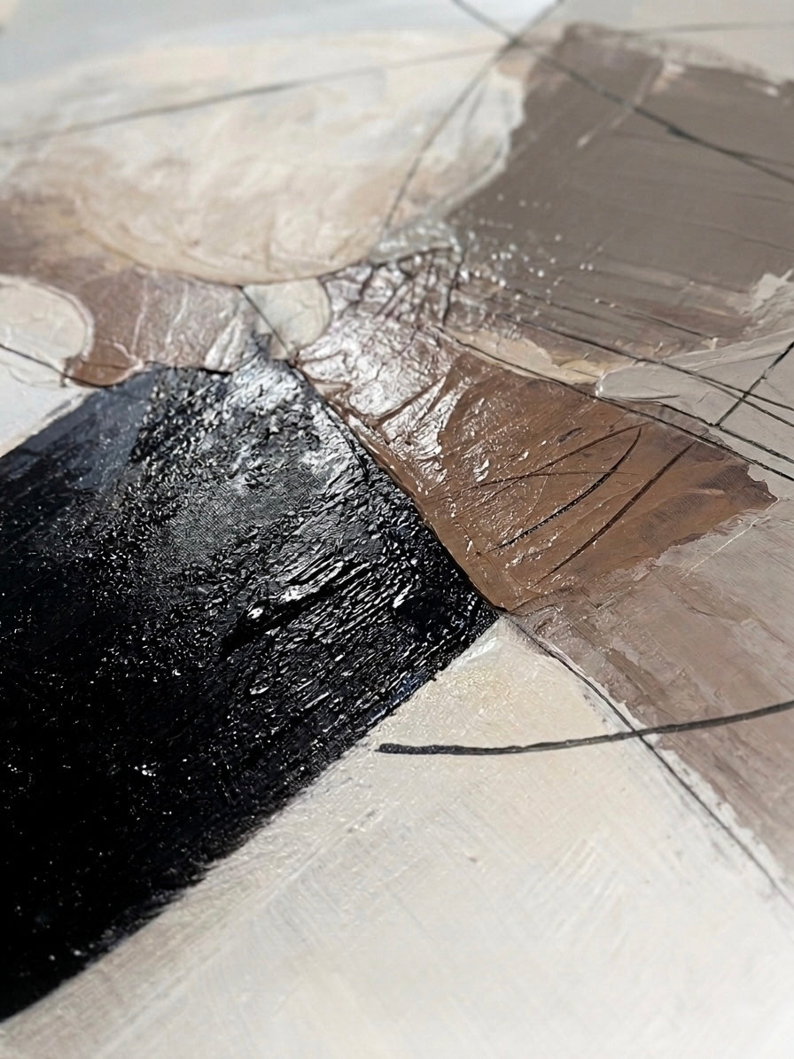 Tableau Équilibre Moderne – Abstraction Terre & Lumière