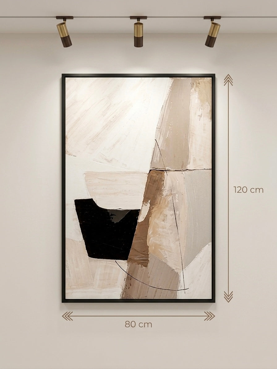 Tableau Équilibre Moderne – Abstraction Terre & Lumière