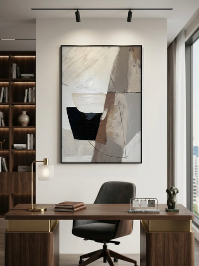 Tableau Équilibre Moderne – Abstraction Terre & Lumière