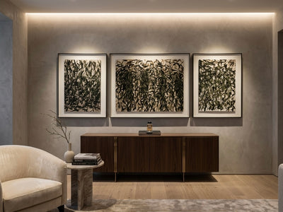 Tableau Triptyque Abstrait Élégance Nature
