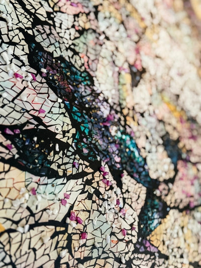 Tableau Abstrait Texturé – Éclats Minéraux Multicolores
